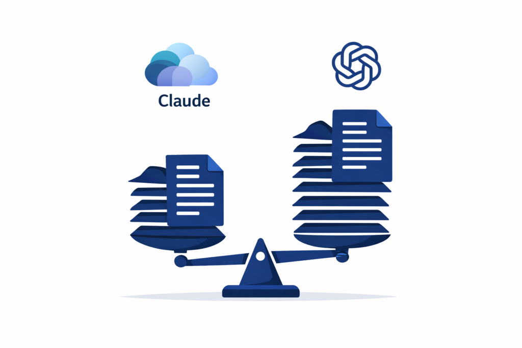 Claude 실무 활용 문서 작업 비교 일러스트