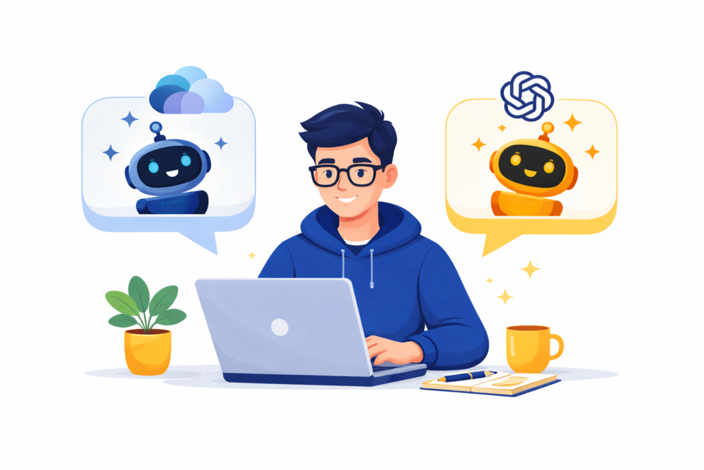 직장인 AI 툴 실무 활용 일러스트